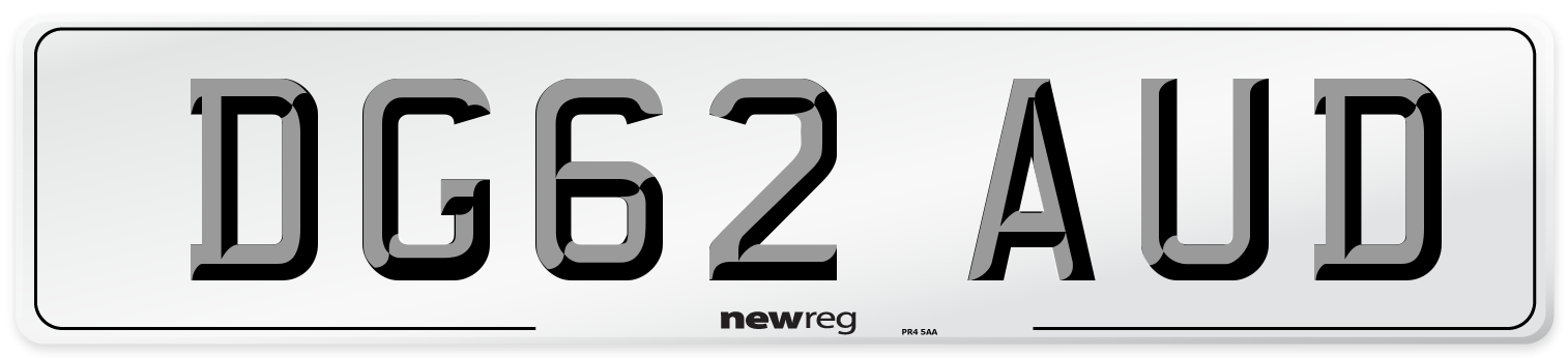 DG62 AUD Number Plate from New Reg